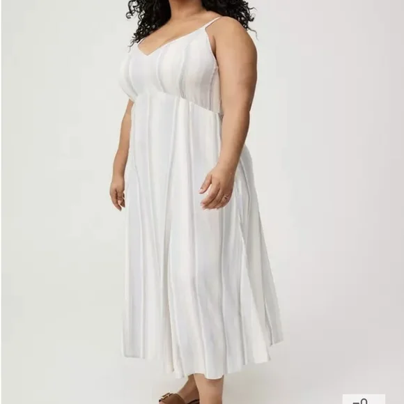Torrid Tea Length Stretch Challis Trapeze Dress - Picture 3 of 3